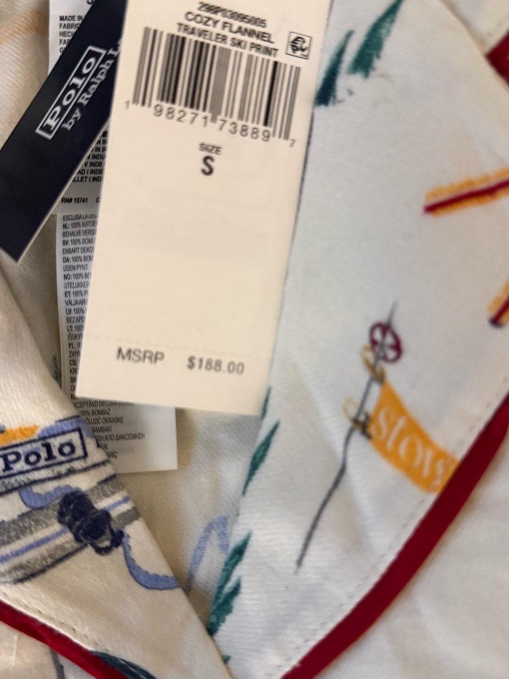 🛍🛍 BRAND NEW!! POLO RALPH LAUREN COZY FLANNEL TRAVELER SKI PRINT 2-PC PJs - Picture 4 of 8